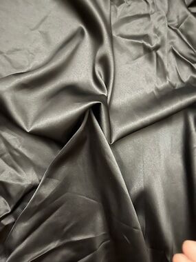 100% Mulberry Silk - Black Stretch Silk Charmeuse fabric 41 inch width- 2 yards